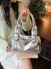 Korean Style Rivet Handbag: Large Capacity, Versatile Shoulder & Underarm Bag for Women - High-Quality, Trendy Motorcycle Design