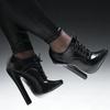 Scarpe con Tacco Alto da 6 Pollici Allacciatura Punta Acuta Unisex Fetishheels Vintage Drag Queen Pump