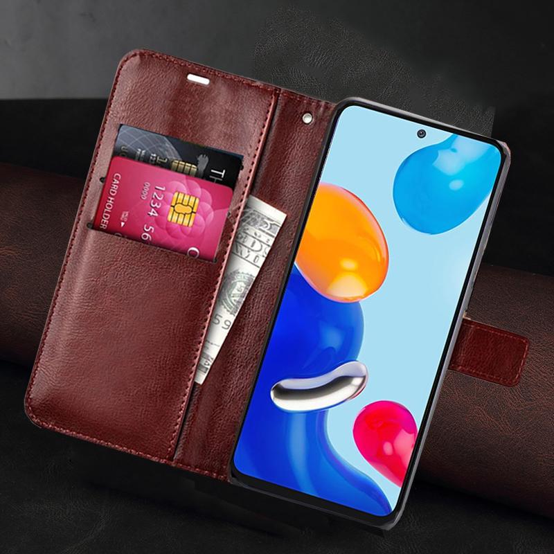 Diebstahlsichere Leder-Brieftaschenhülle für Xiaomi Redmi Note 11 10 Pro 11S 10S 9S 9 8 Pro 9T 10C Mi 12 Poco M4 M3 Pro X3 NFC Flip-Ständer Handy-Taschen Abdeckung Hülle
