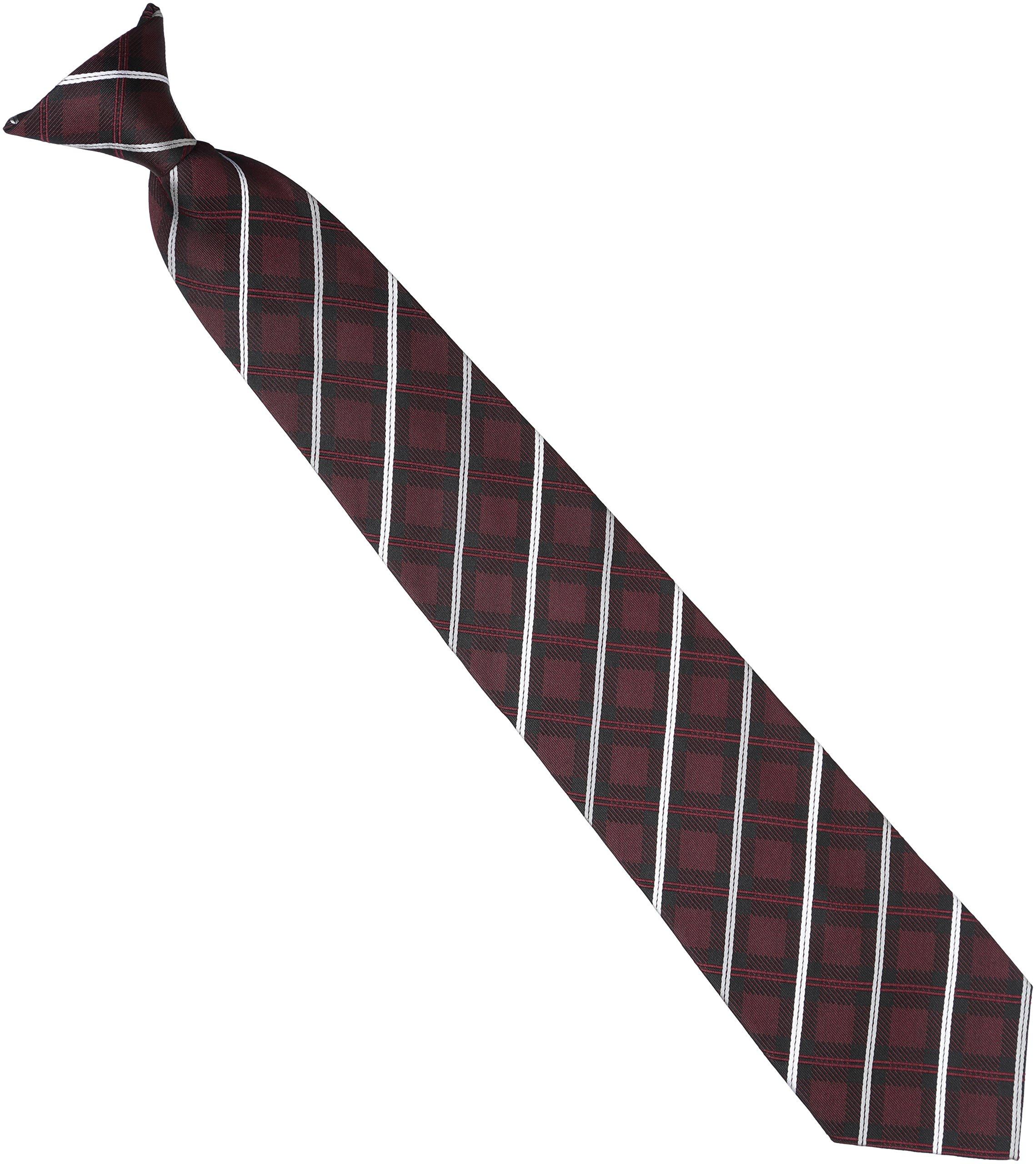 

[KnotKnot] One-touch necktie 018493-20000-2915 01 Wine base, WhiteWine check FREE