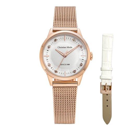 [CHRISTIAN MODE] CHRISTIAN MODE Women s Mesh Watch CM411RGWT CM411RGWT