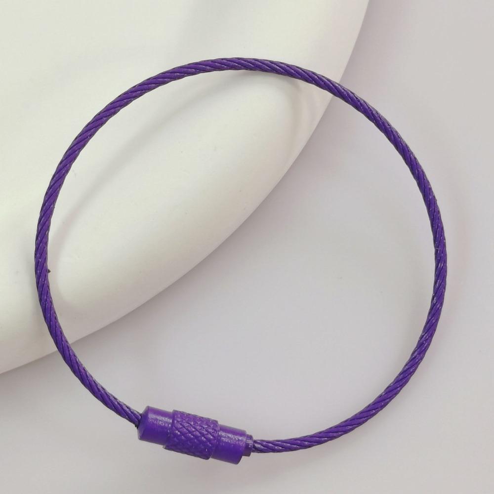 20PCS color paint wire rope 25 colors manufacturer wholesale key ring chain DIY tag cartoon key lanyard accessories