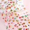 10 Sheet Winter Xmas Nails Transfer Foil Christmas Santa Claus Elk Colorful Starry Sky Paper DIY Stickers for Manicure Tips