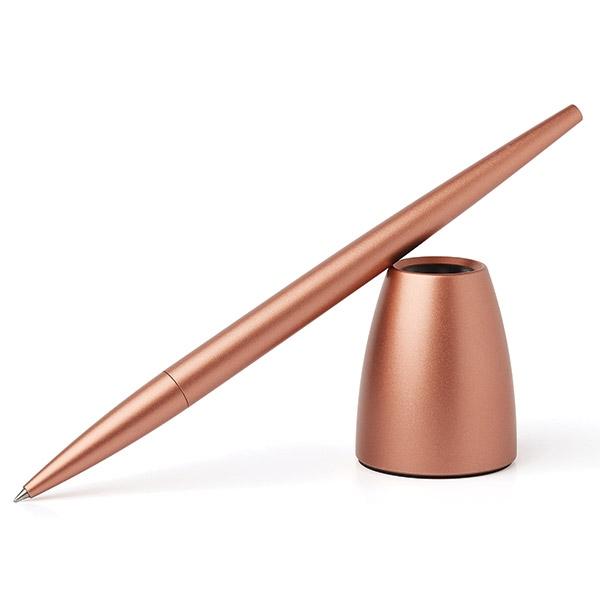 Lexon Scribalu Ballpoint Pen with Rose Gold/Soft Gold Base LS64P1