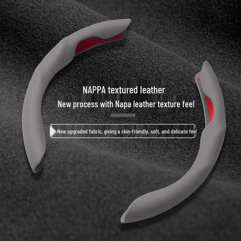 Tesla Model 3/Y Ultra-thin Non-slip Sweat-absorbing Steering Wheel Cover with Card Holder for All Seasons