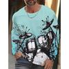 2024 New Men's Long-sleeved T-shirt 3D Printed Jazz Music Drum Set Printing Men's Autumn Tops Casual Round Neck T-shirt