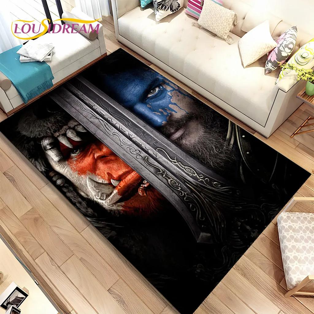 World of Warcraft, WOW, Game Gamer-Bereichsteppich, Teppichteppich für Wohnzimmer, Schlafzimmer, Sofa, Fußmatte, Dekoration, rutschfeste Kinder-Bodenmatte, 3D