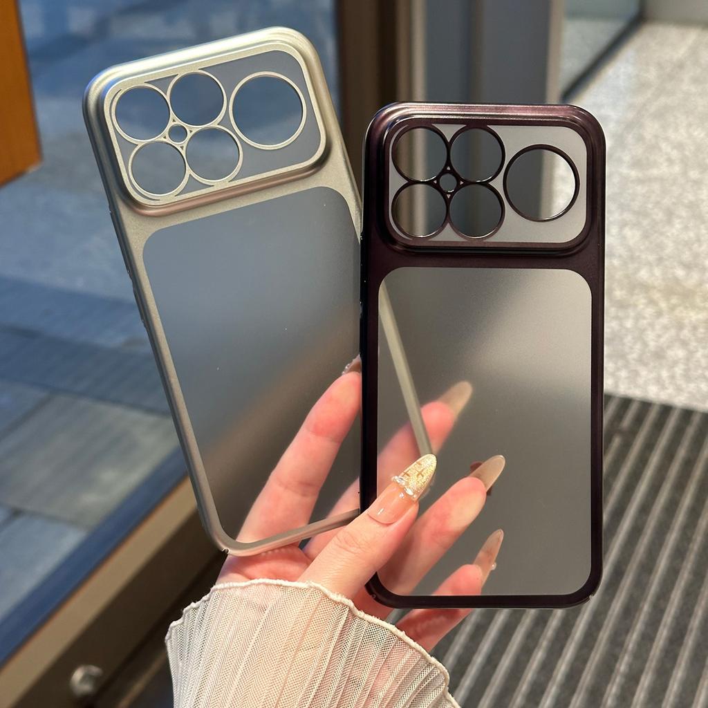 Custodia Rigida Trasparente con Bordo Lucido Placcato di Lusso per Xiaomi Poco F8Ultra F8Pro Copertura Posteriore Rigida Sottile Antiurto con Protezione Completa per Fotocamera