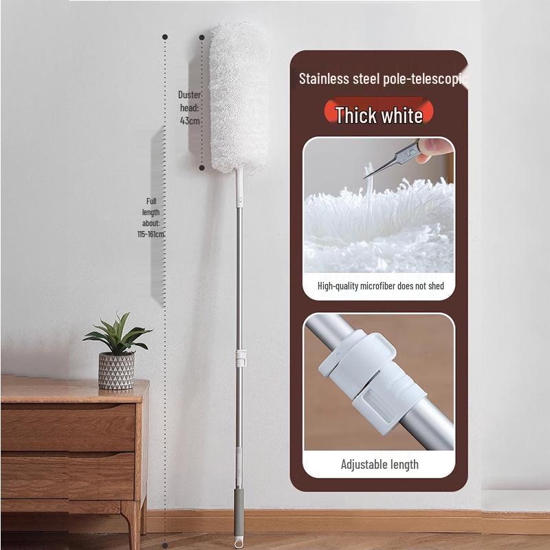 Retractable Wool Static Electric Feather Duster - Extended Cleaning Tool
