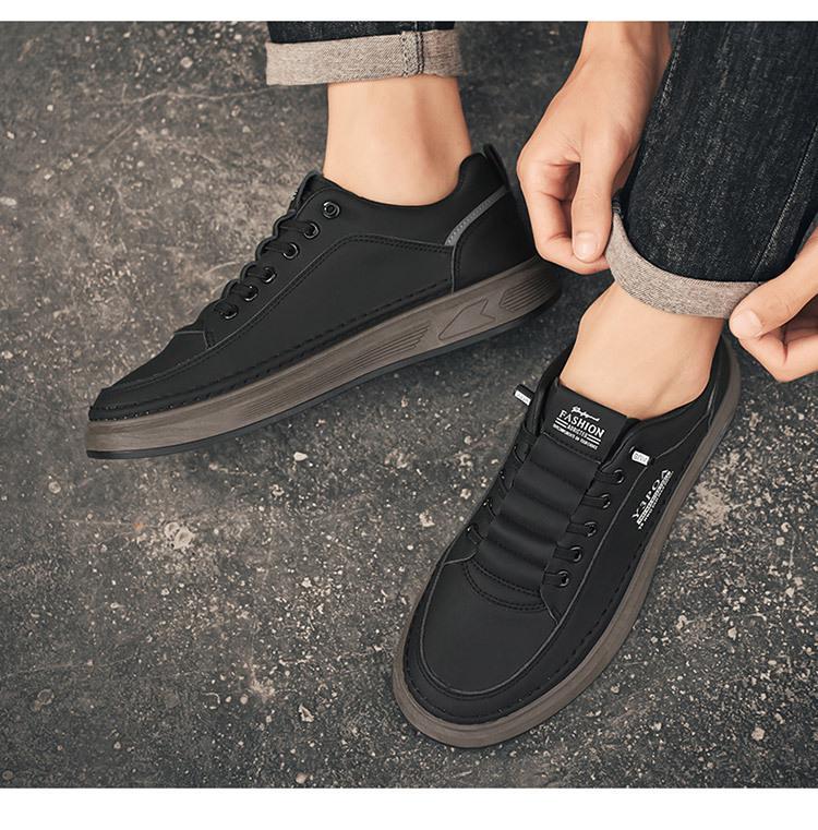 2025 Spring Men's Trendy All-Match Breathable White Thick-Soled Sports & Casual Shoes