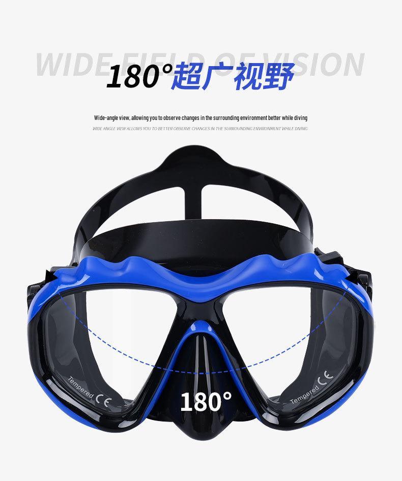 Maschera da Immersione in Silicone per Bambini e Adulti con Snorkel - Lente in Vetro Temperato HD, Montatura Grande