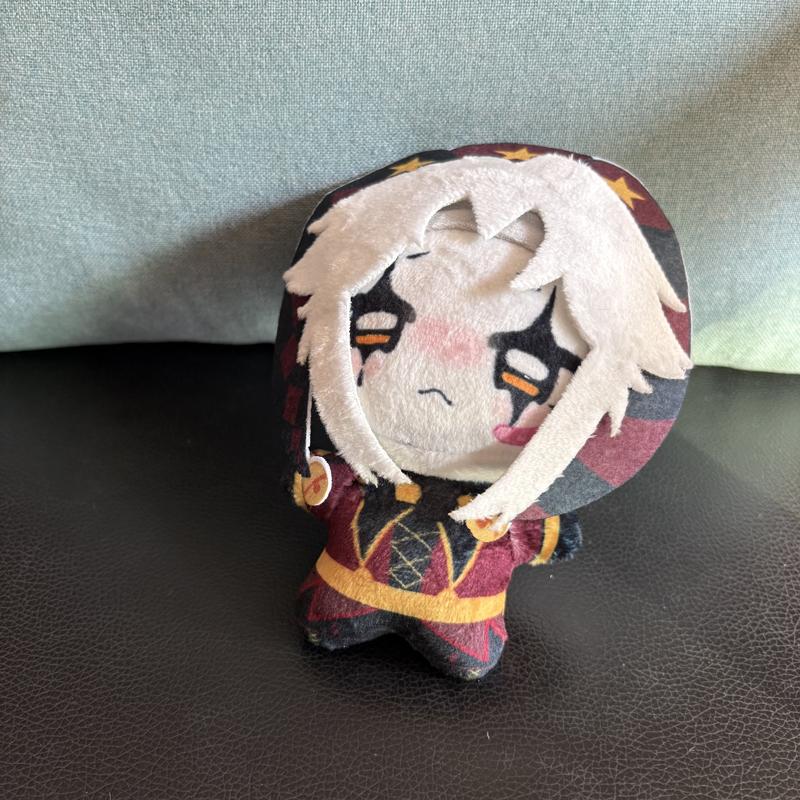 Super Cute 15cm Funny Anime Keychain Pendant Game The Freak Circus Plush Toy Harlequin Pierrot Character Keys Chain Plushie Doll