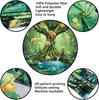 Green Nature Tree Tapestry Fantasy Foresty Tapestry Blacklight Jellyfish Wall Hanging UV Reactive Tree of Life Tapestries Trippy