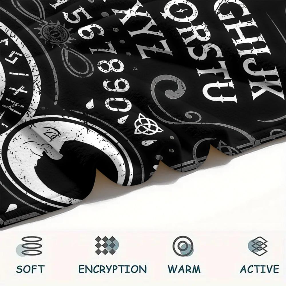 1PC Psychic Board Print Flannel Blanket, High Quality All Seasons, Home Decor, Warmth and Comfort, Perfect for Christmas Gifts