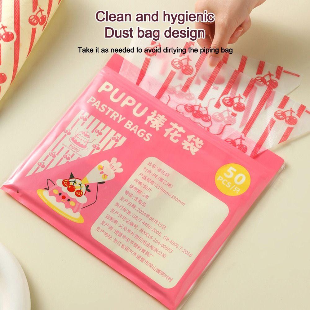 Cartoon Disposable Cream Piping Bag Thickened with 3 Piping Nozzles Decorating Bags Baking Decorating Bag Cream Tools