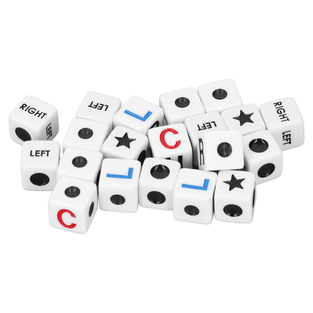 20pcs Left Right Center Dice Plastic Funny Portable Interactive Playing Game Dice for Party Travel