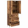 Wall Mounted Highboard Reclaimed Wood Look 69.5 x 34 x 180 cm Engineered Wood