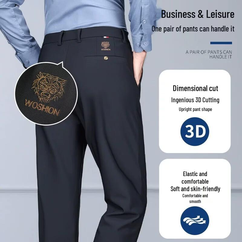 Pierre Cardin Men's Premium Fleece-Lined Straight-Leg Casual Trousers