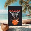 Ultra-Soft Beach Towel with Basketball Theme,Ideal for Pool - Camping, Diving - Perfect Travel Essential, Vibrant Beach Towel.