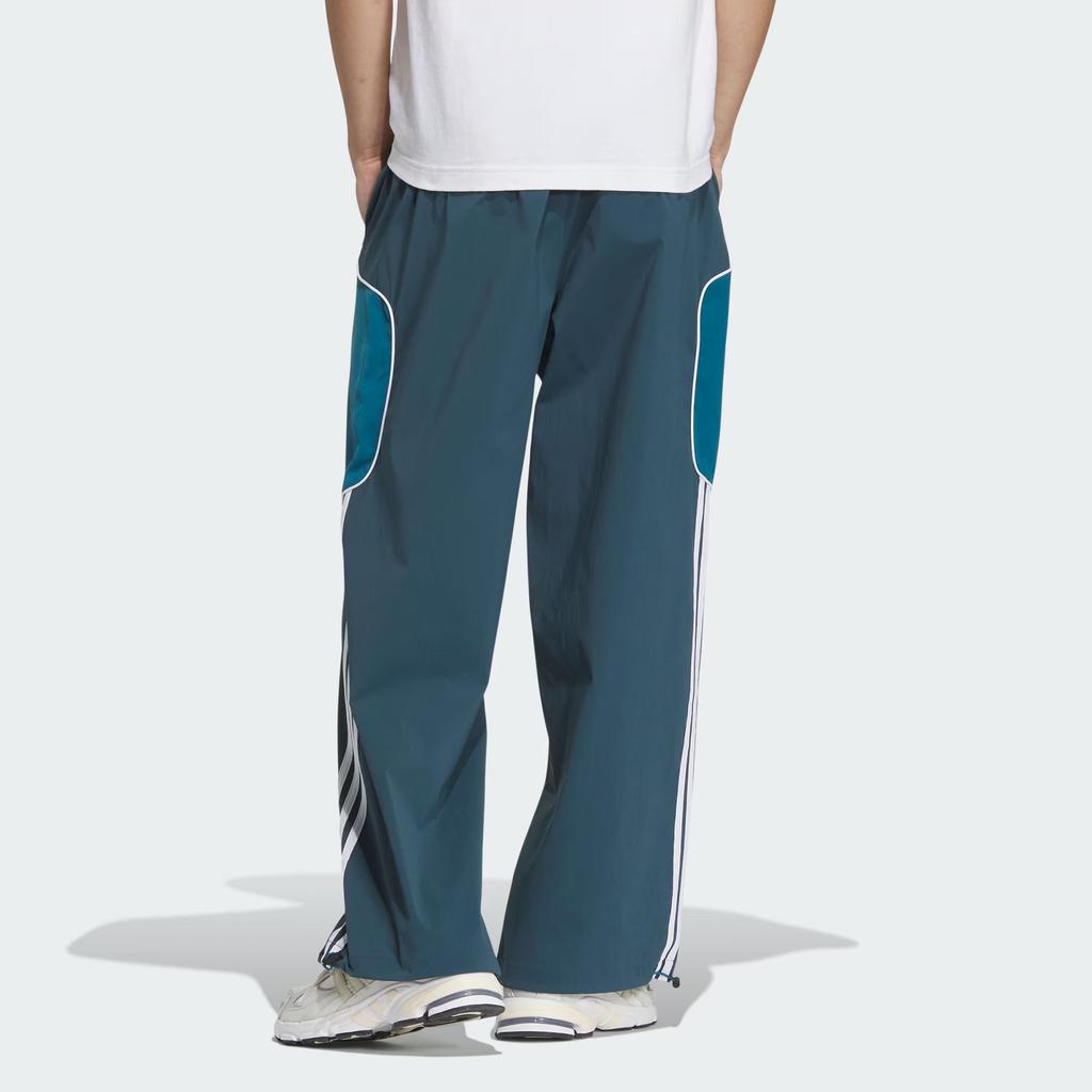 Adidas Originals 3-Stripes Color Block Loose Woven Sports Pants Men Pants Natural-Duck-Green JE3480