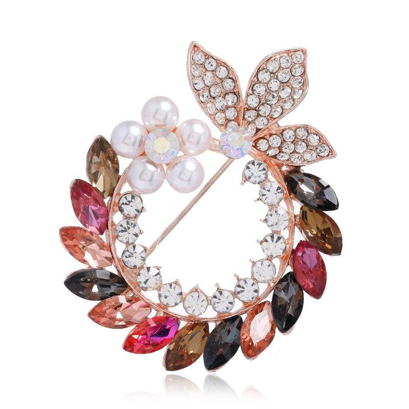 

Blucome стразы цветок броши для женщин элегантная свадебная булавка корсаж зимние украшения 5 цветов в наличии высокое качество золотой