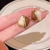 Herbst Winter 2025 High-End Maillard Farbblock Kaffee Ohrclips und Stecker für Damen