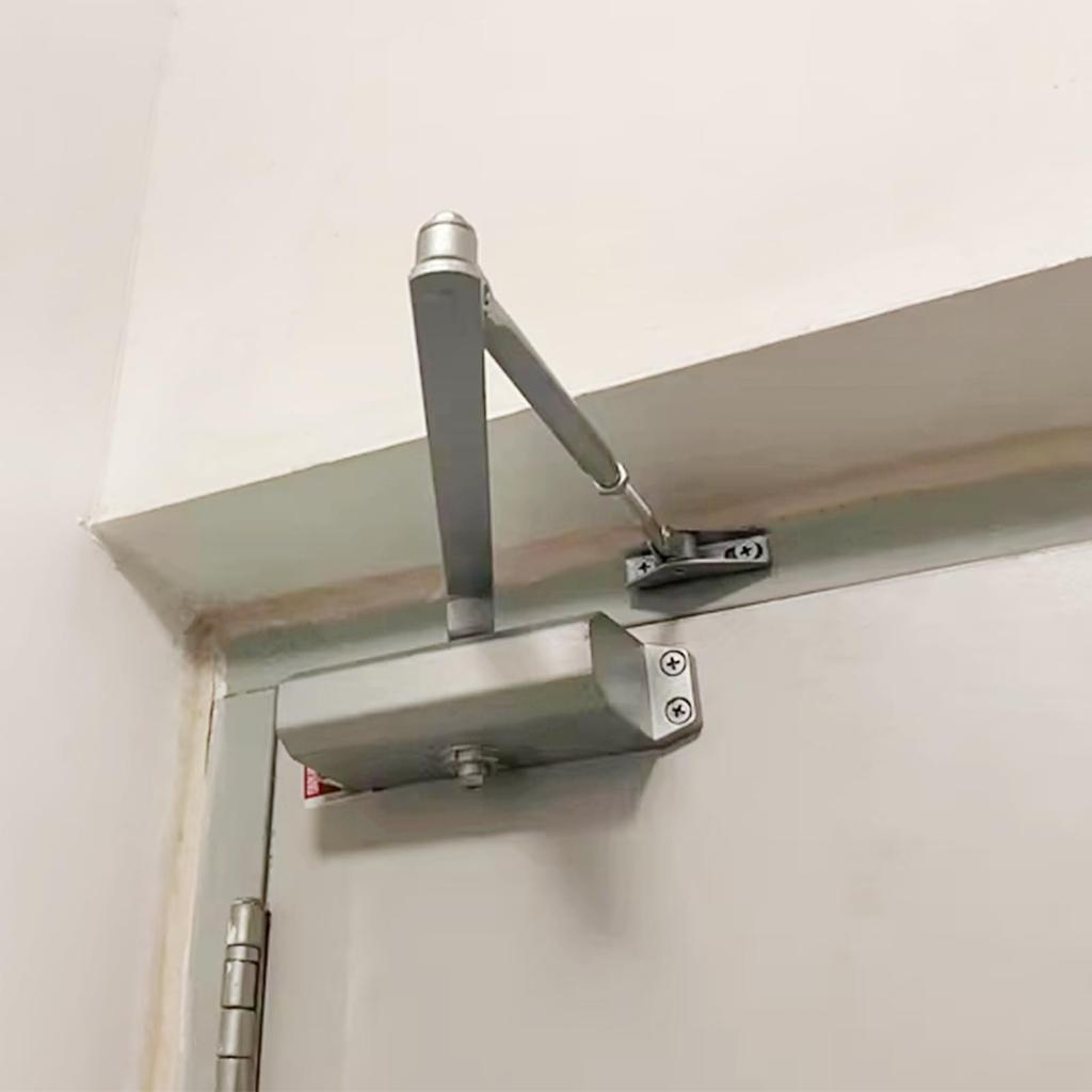 RINKA Door Closer, Aluminum Alloy, Hydraulic Shut-off Door Closer, Suitable for Doors Weighing 45-65kg, Maximum Opening Angle 150°, Easy Installation