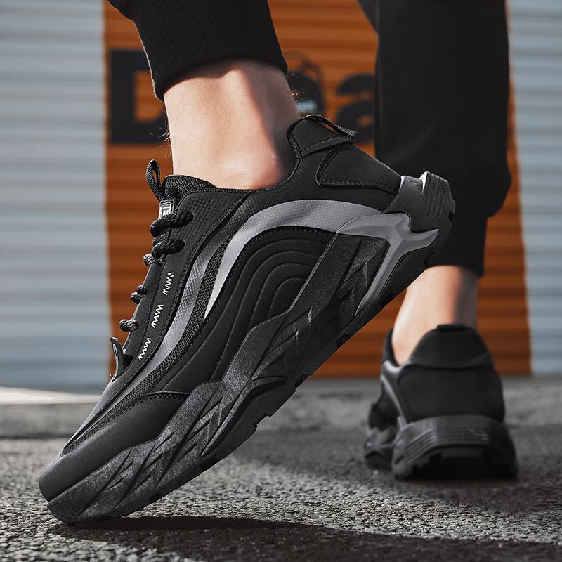 Thick Bottom Casual Men's Shoes New Model Korean Trend Versatile Old Fashioned Trendy Bottom Shock Absorption Comfortable Sports