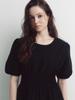 September Twenty Smoked Puff Dress (Black)