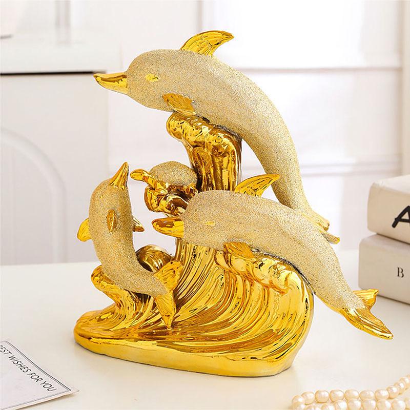 Moderne Kreative Delfin Statue Keramik Zubehör Haus Schlafzimmer Schreibtisch Schrank Dekoration Artikel Büro Café Tisch Skulptur Dekor