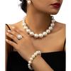 European and American French Retro Light Luxury Five-piece Pearl Jewelry Set