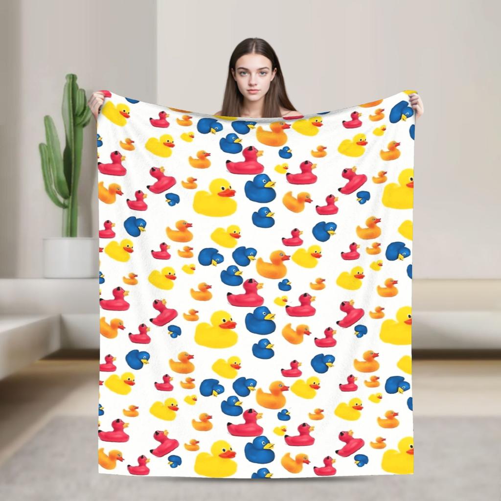 Yellow Rubber Duck   Blanket Quality Super Warm  Bedding Throws Winter Boy Girl Bedroom Print Bedspread