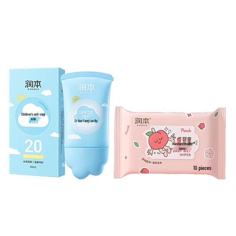 Runben Kids Sunscreen & Wipes Set