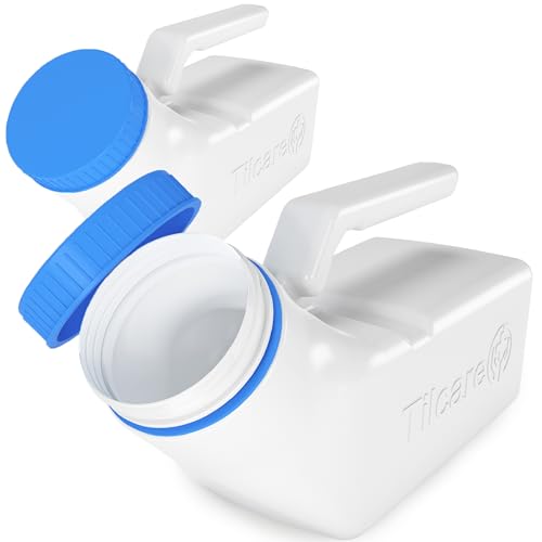 Tilcare Glow-in-the-Dark Lid Men s Urinal (2 Pack) - 32oz/1000mL Thick Plastic Men s Urinal Bottle with Screw-on Lid