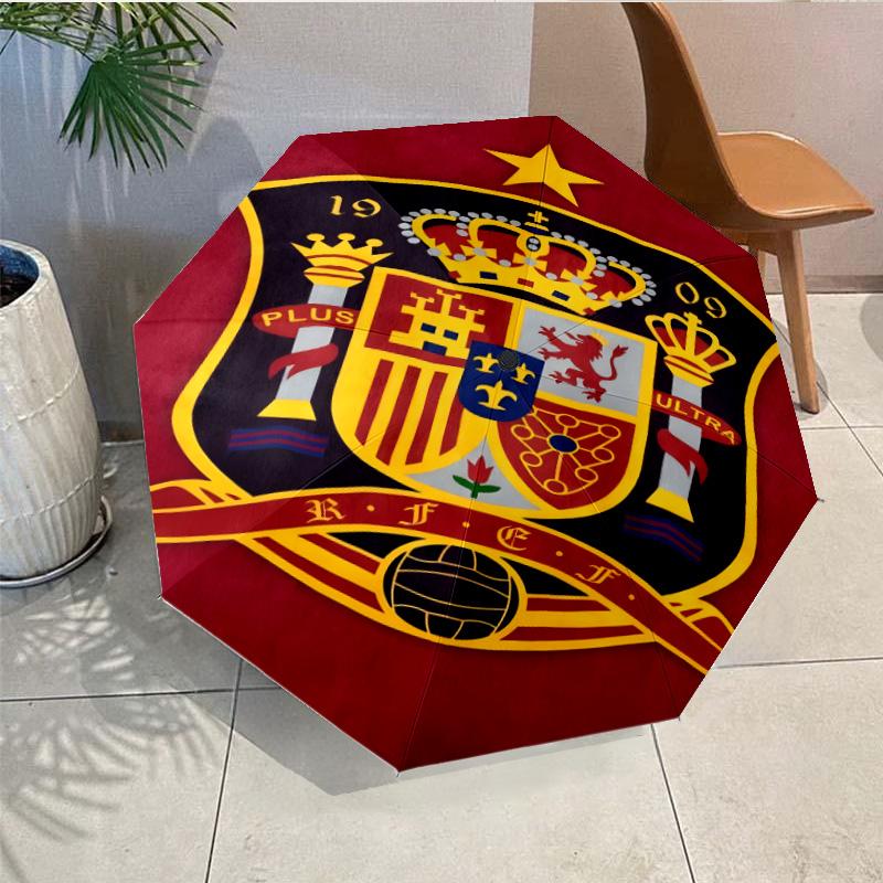 Spain Football Crest Umbrella Folding umbrella, automatic umbrella 8-Frame for Travel, camping Use Gift for Halloween Christmas