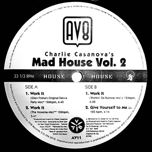 

12inch Record CHARLIE CASANOVA Mad House Volume Two AV11 AV8 1996 US Dance Electronica Used