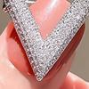 Women Brooch Sparkling Rhinestones Inlaid V-Shaped Design Lapel Pin Sweater Scarf Bag Badge Jewelry