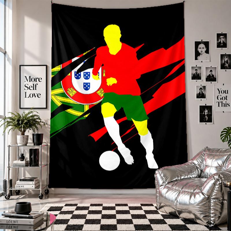 Wandbehang Portugiesische Nationalmannschaft Kunst Hängendes Tuch Dekorative Hintergrundabdeckung für Raumdekoration