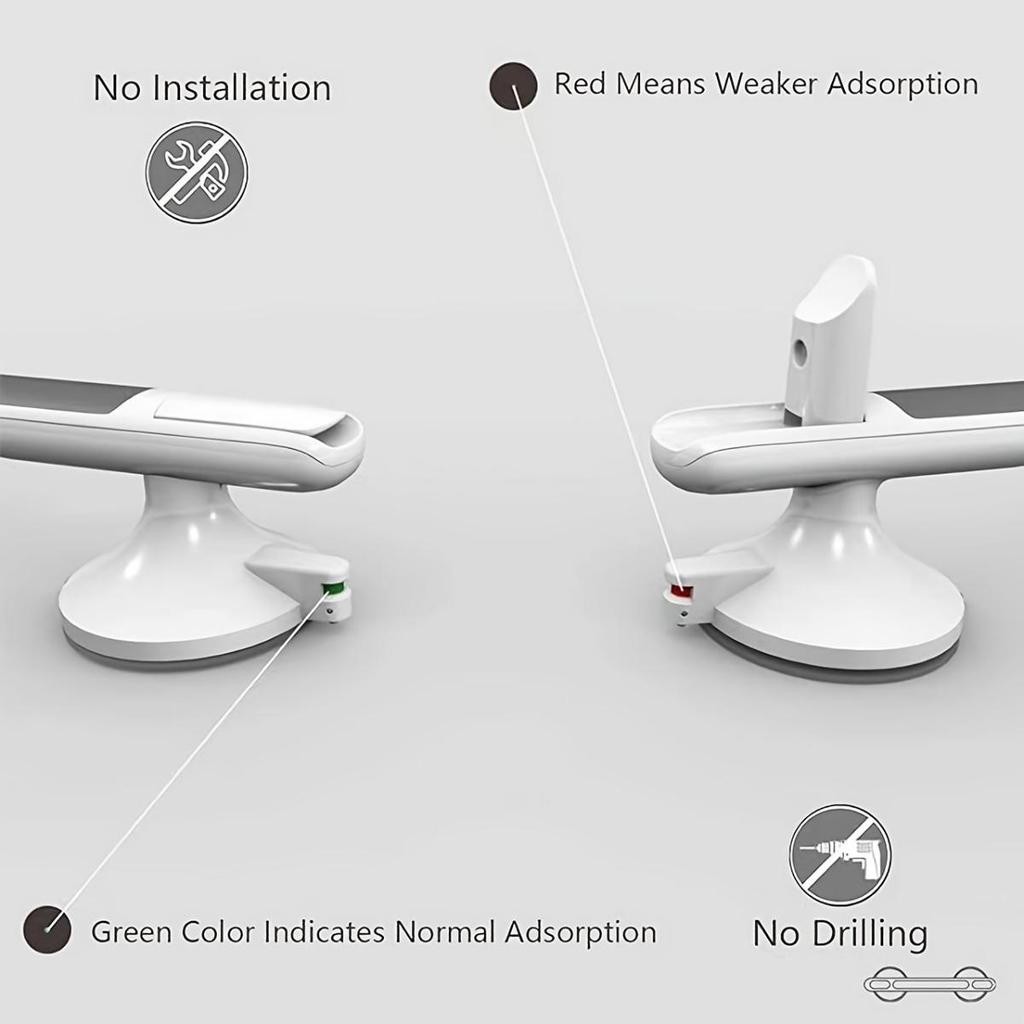 Home Elderly Armrest with No Drilling, Anti Slip Suction Cup Type, Reusable, Suitable for Ceramic Tiles, Glass, and Hard Plastic Surfaces