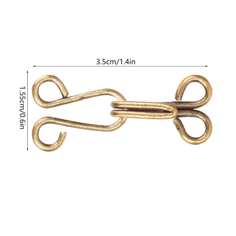 Bronze Sewing Hooks Eyes Durable Metal Fur Coat Hook Fasteners Covered Hook Eye Closures  For Coats