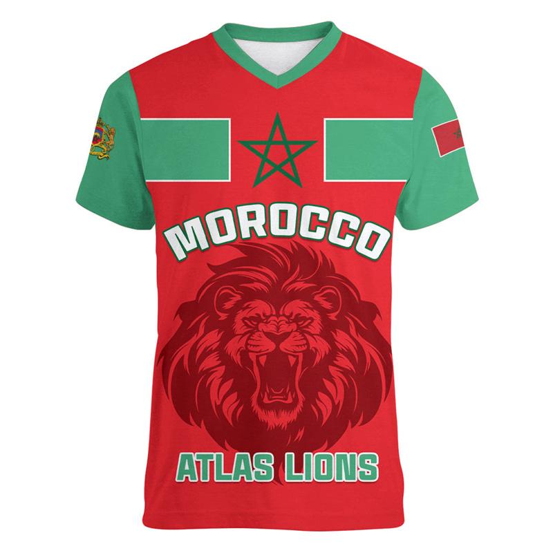 

Morocco Football T Shirt For Men Cool 3d Printed Moroccan Sports T-shirt Tops Short Sleeve Summer Soccer Tee Shirts XXS