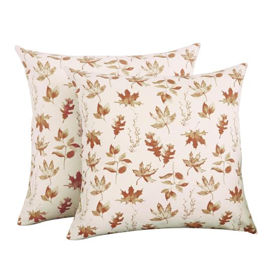 

2Pcs Throw Pillowcase Autumn Maple Leaf Pattern Replaceable Design Pillow Case Washable Super Soft Reusable Sofa Cushion Covers I