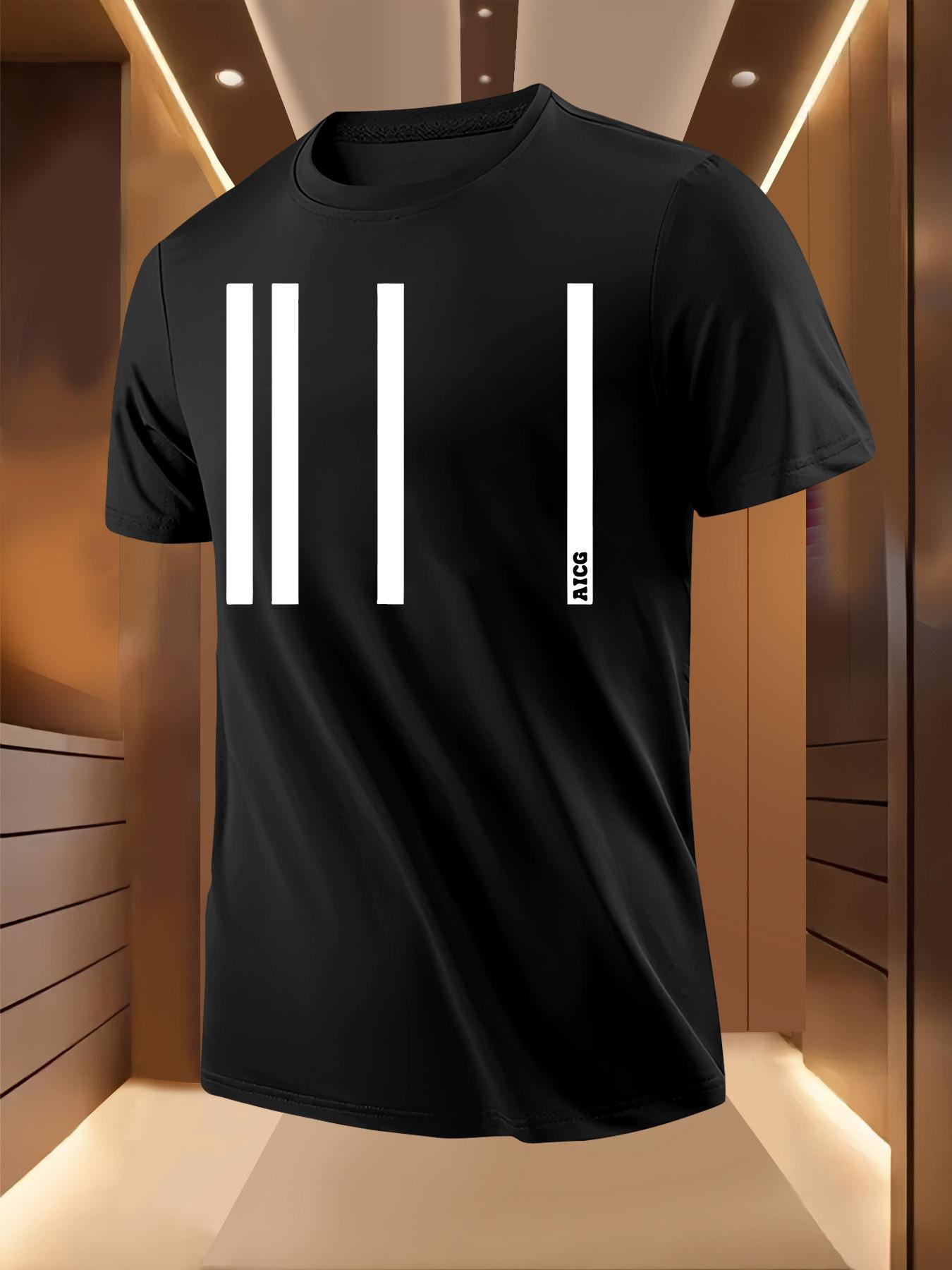 Striped Letter Print Pattern Tshirt XXXXL