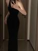 Black One-Shoulder Backless Slit Dress - Sexy and Sophisticated Summer Style for Women
