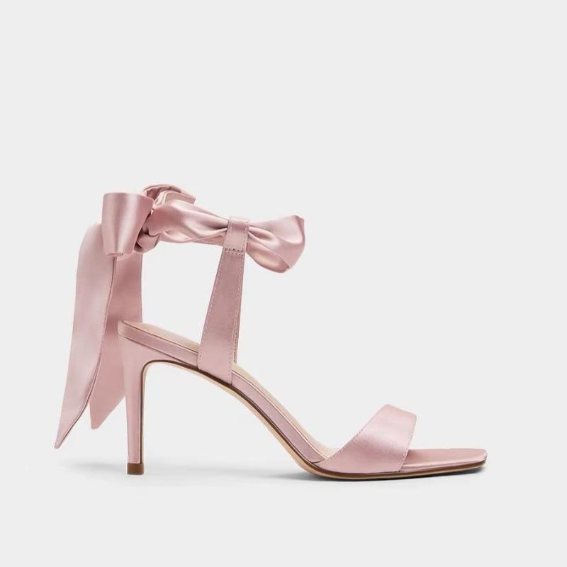 Fashion Temperament Stiletto Sandals Summer New Round Head Open Toe Butterfly Knot Ribbon Anti-slip Wear-resistant High Heels