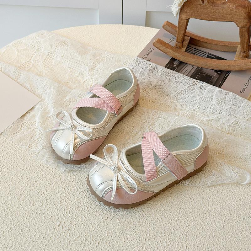Kids Mesh Breathable Bow Decor Mary Jane Flats 22