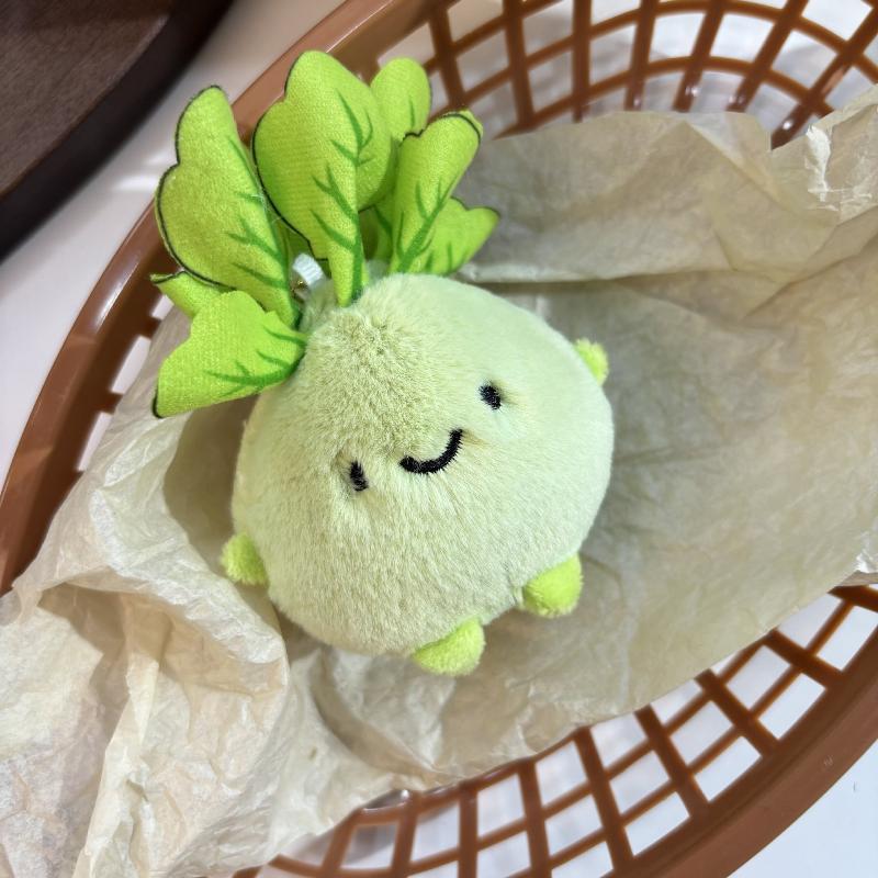 Japanese Cartoon Cabbage Plush Toy Pendant Keychain Creative Simulation Vegetable Plush Toy Bag Decor Keychain Cute Gift