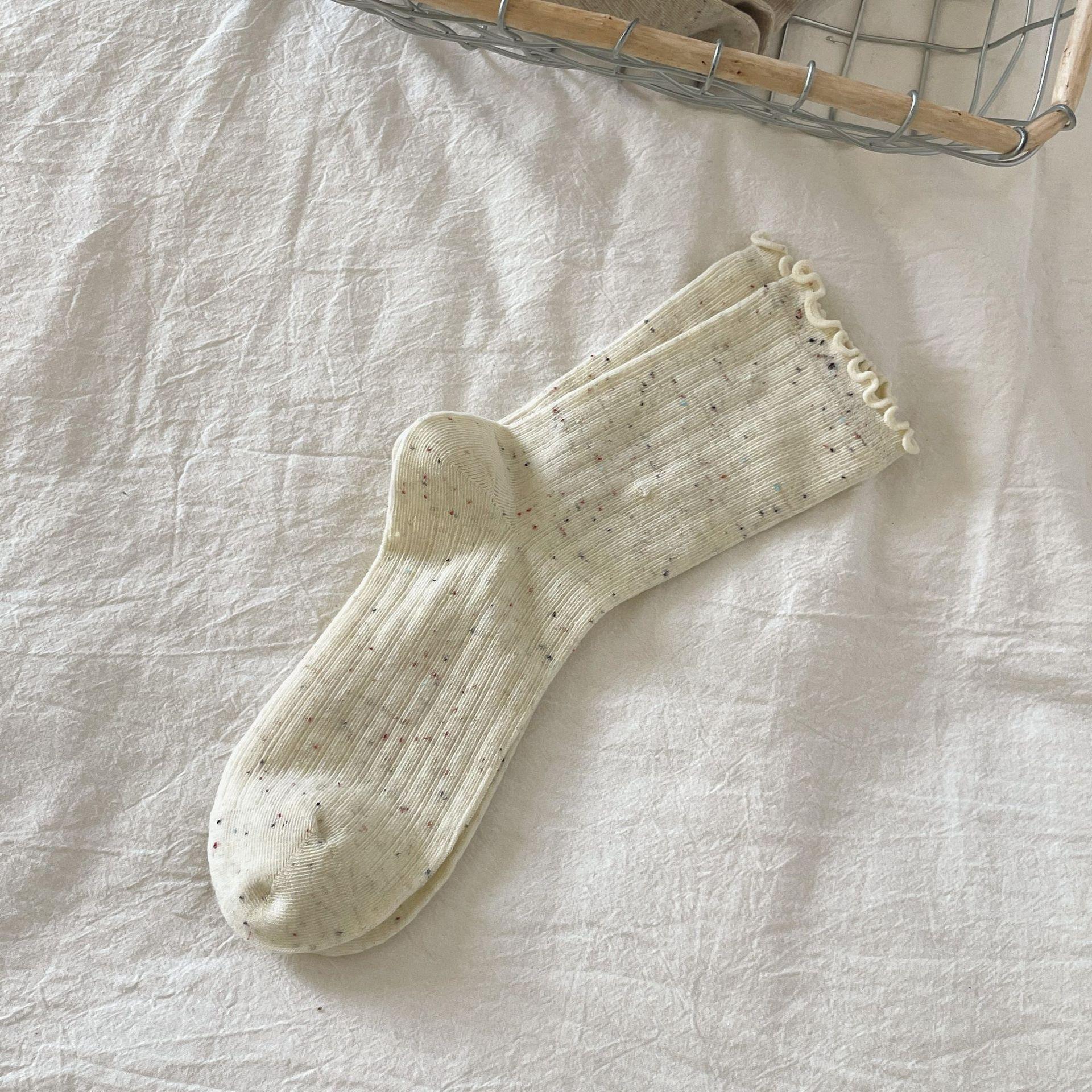 

Socks Women S New Trendy Idea Yarn Lace Socks Versatile Stack Of Socks Trendy Socks Sweet Girl One size fits all молоко, білий колір