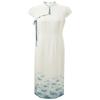 Sancai New Chinese Style Printed Slit Maxi Dress