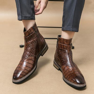 Fashion Fashion Adulto Shoes Male Leather Chelsea Shoes Business Formal Shoes Classic Casual Leather Boot Mens Pointed Toe Mens Boots